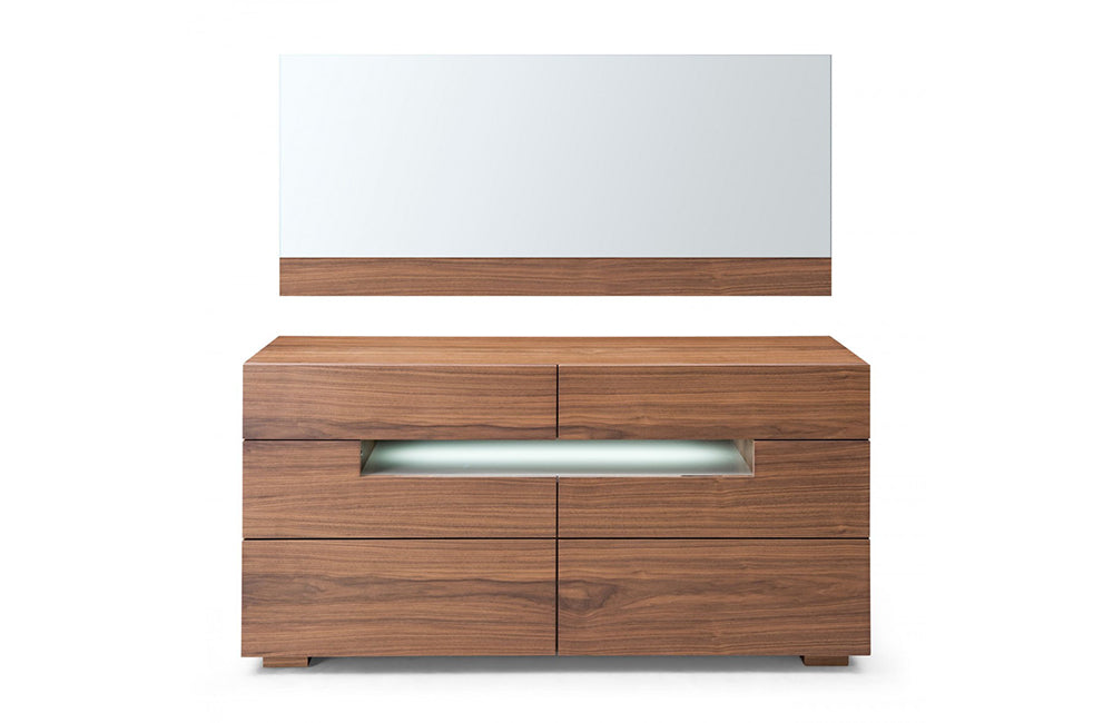 Modrest Ceres Modern Walnut Bedroom Mirror