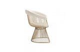 Modrest Chandler Modern Beige Velvet & Gold Dining Chair