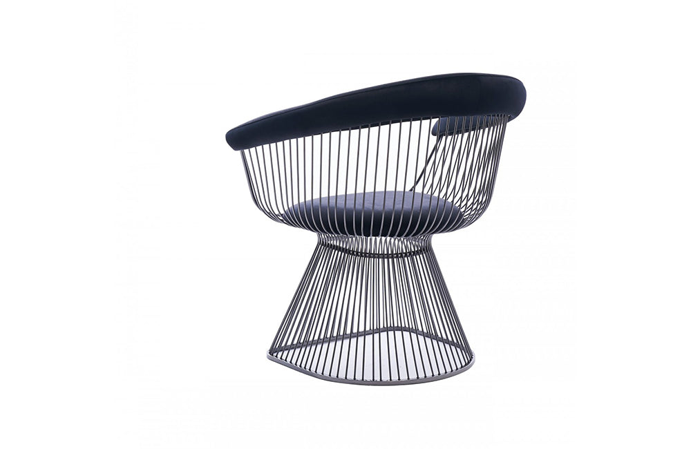 Modrest Chandler Modern Black Velvet & Black Stainless Steel Dining Chair