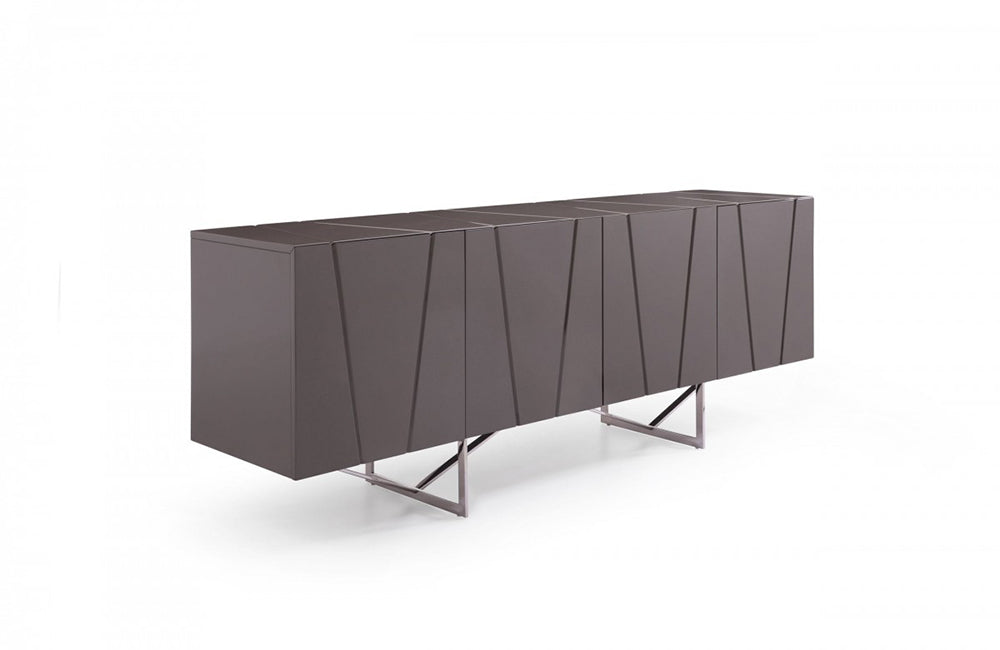 Modrest Chrysler Modern Grey High Gloss Buffet