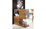 Modrest Aura Modern Walnut & Glass Square Cabinet