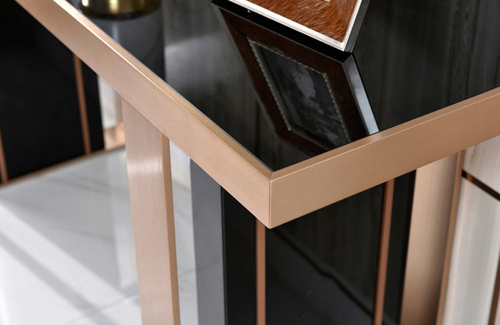 Nova Domus Cartier Modern Black & Rosegold Console Table | VIG ...