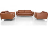 Divani Casa Danis Modern Cognac Leather Brown Sofa Set