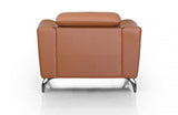 Divani Casa Danis Modern Cognac Leather Brown Chair