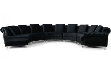Divani Casa Darla Modern Velvet Circular Sectional Sofa