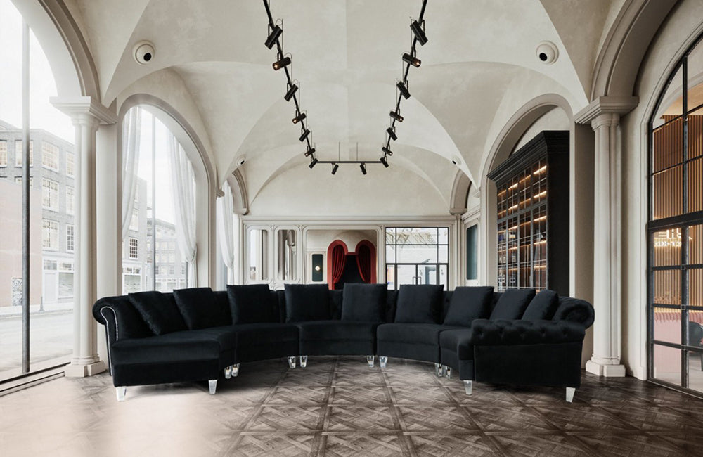 Divani Casa Darla Modern Velvet Circular Sectional Sofa