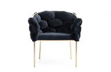 Modrest Debra Modern Black Velvet/Brushed Brass Dining Chair