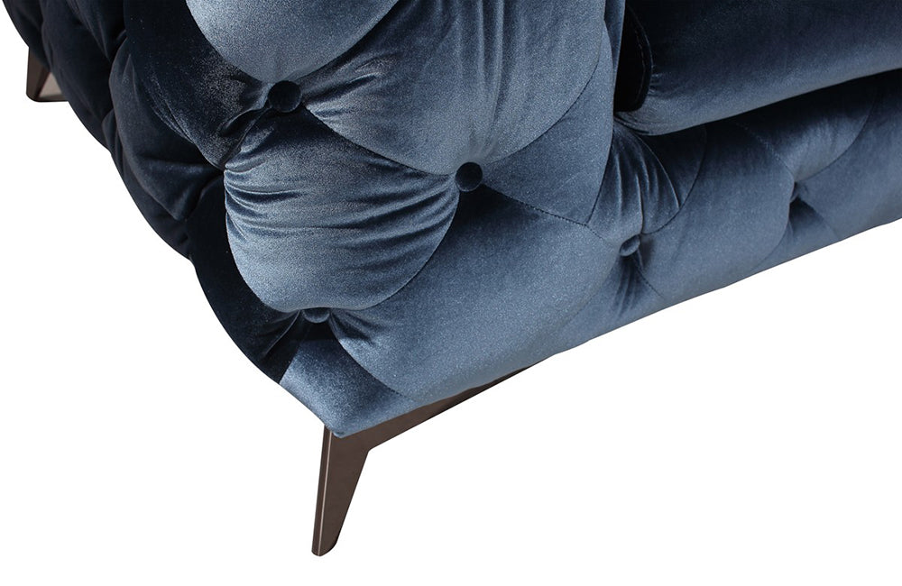 Divani Casa Delilah Modern Blue Fabric Chair