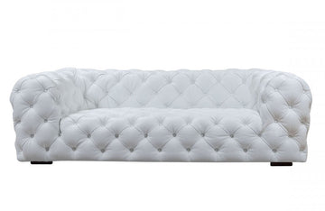 Divani Casa Dexter Transitional White Full Italian Leather Sofa