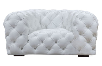 Divani Casa Dexter Transitional White Full Italian Leather Lounge Chair