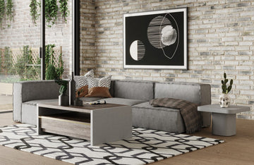 Divani Casa Navstar Contemporary Modular Grey Fabric Sectional Sofa