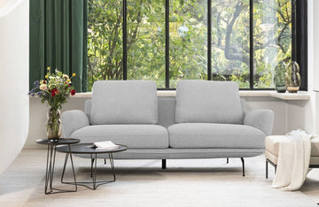 Divani Casa Dolly Modern Light Grey Fabric Sofa