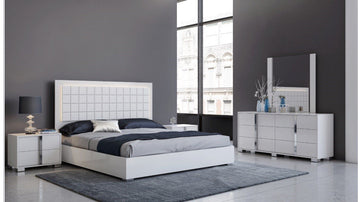 Viola White Modern Bedroom Set