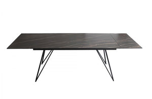 Modrest Bobby Modern Black Ceramic Extendable Dining Table