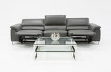 Divani Casa Maine Modern Grey Eco-Leather Sofa w/ Electric Recliners