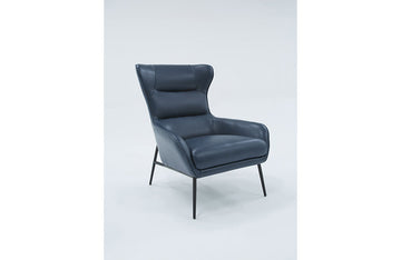 Divani Casa Susan Modern Blue Leatherette Lounge Chair