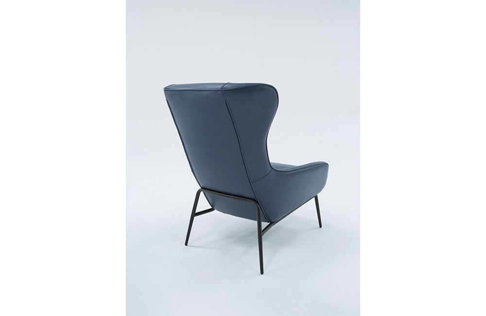 Divani Casa Susan Modern Blue Leatherette Lounge Chair