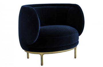 Divani Casa Eckley Blue Velvet Accent Chair