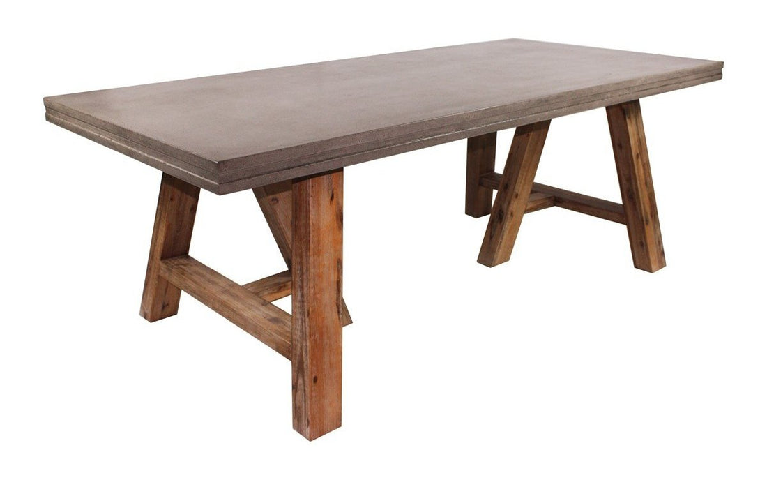 Civic Modern Concrete & Acacia Dining Table