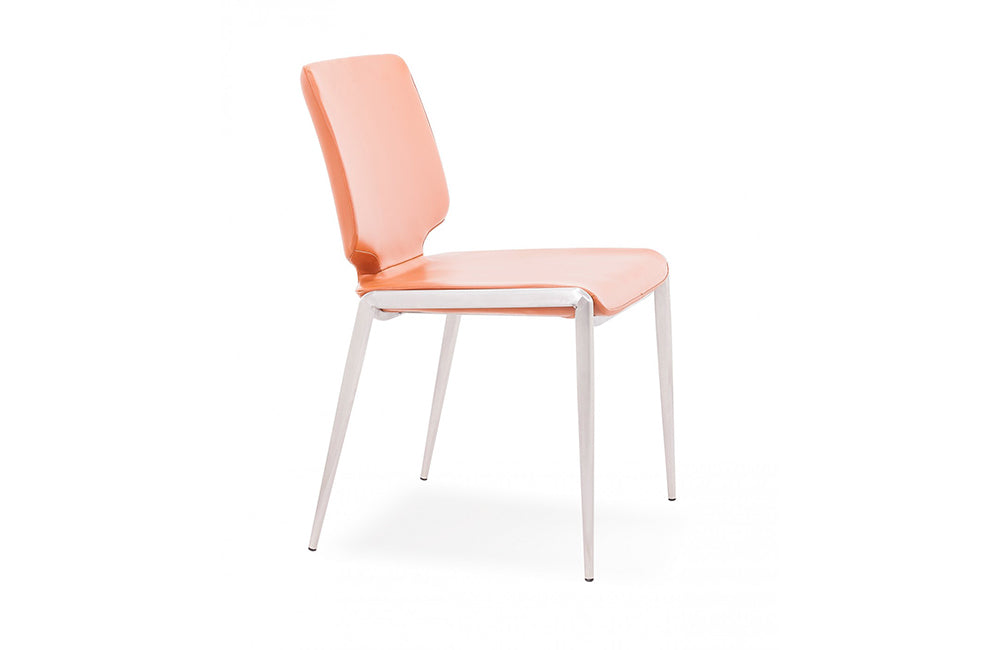 Modrest Eileen Modern Cognac Eco-Leather Dining Chair (Set of 2)