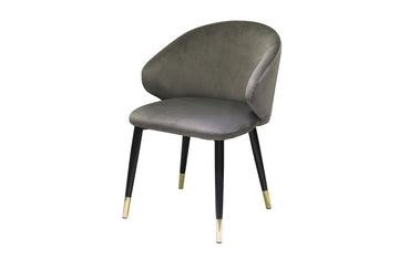 Modrest Elon Modern Dark Grey Velvet Dining Chair (Set of 2)