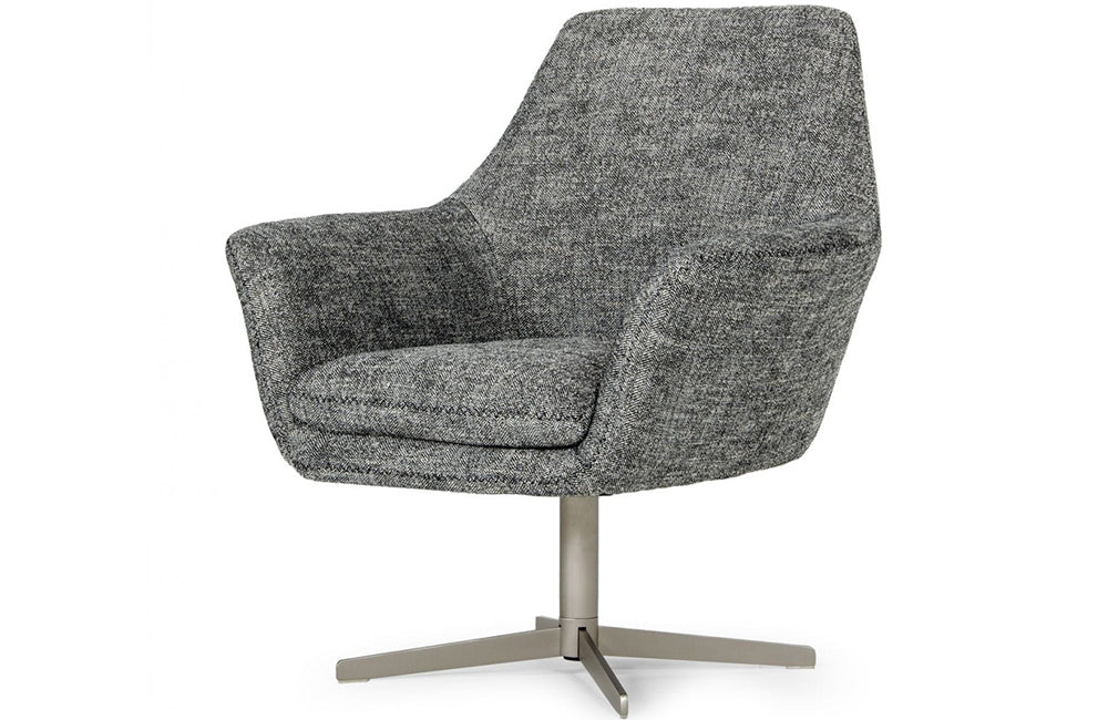 Divani Casa Elvin Modern Dark Grey Fabric Swivel Lounge Chair