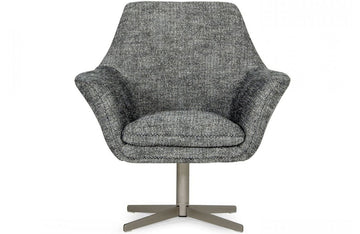 Divani Casa Elvin Modern Dark Grey Fabric Swivel Lounge Chair