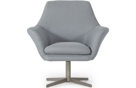Divani Casa Elvin Modern Grey Fabric Swivel Lounge Chair