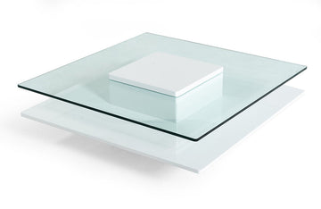 Modrest Emulsion Modern White Glass Coffee Table