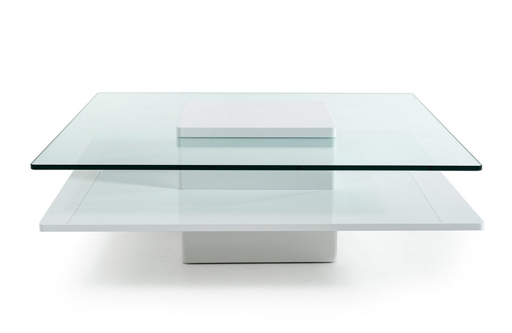 Modrest Emulsion Modern White Glass Coffee Table