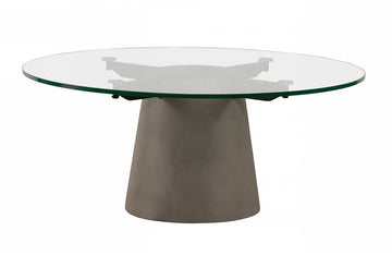 Nova Domus Essex Contemporary Concrete, Metal and Glass Coffee Table