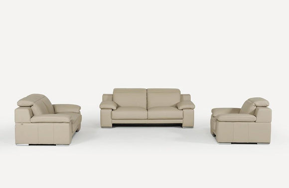 Heidi Modern Taupe Leather Sofa Set