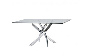 Modrest Pyrite Modern Rectangular Glass Dining Table