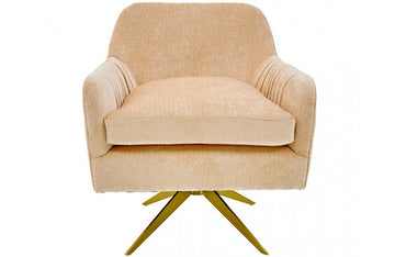 Divani Casa Abigail Modern Peach Velvet Swivel Accent Chair