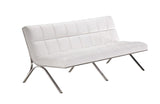 Alejandra Modern White Leatherette Sofa Set