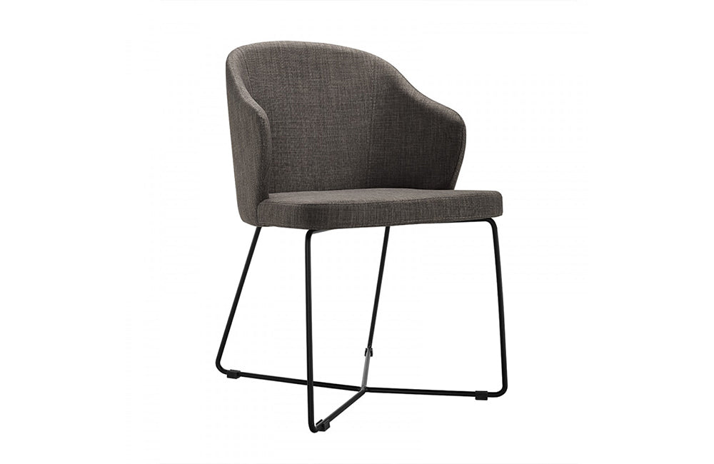 Gia Modern Grey Fabric Dining Chair (Set of 2)