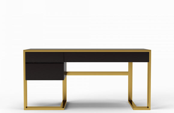 ELISE 87″ Modern Home & Office Furniture Desk Rustic Brown & Black – Casa  Mare