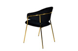 Modrest Trevor Modern Black Velvet & Gold Dining Chair (Set of 2)
