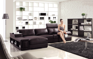 Divani Casa T132 Mini Modern Leather Sectional Sofa