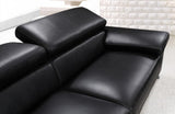Maddison Modern Leather Sofa Set Black
