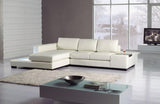 Fabian White Eco-Leather Sectional with Light