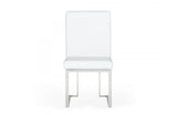 Modrest Fowler Modern White Leatherette Dining Chair Set of 2