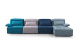 Elliott Modern Multi-Colored Blue Fabric Sectional