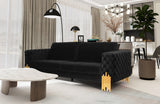 Divani Casa Georgia Modern Velvet Glam Black + Gold Sofa