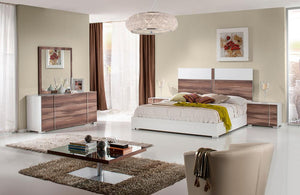 Nova Domus Giovanna Italian Modern White & Cherry Bedroom Set