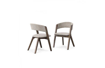 Modrest Grover Modern Grey and Wenge Dining Chair Set of 2