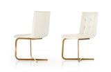 Haslet Modern White & Rosegold Dining Chair (Set of 2)