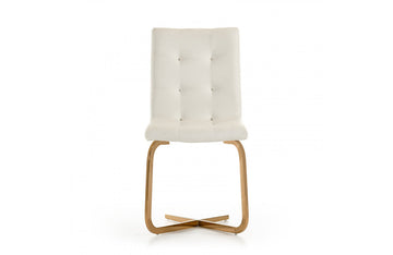 Haslet Modern White & Rosegold Dining Chair (Set of 2)