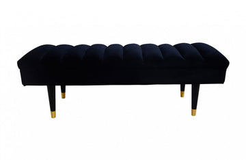 Divani Casa Ritner Modern Black Velvet Bench