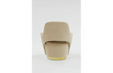 Divani Casa Visalia Modern Beige Velvet & Gold Accent Chair